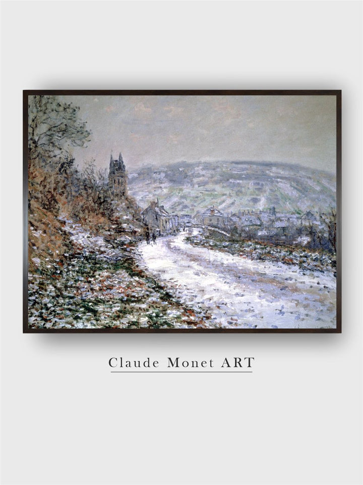 "White  Beige Winter Canvas Painting Wall Art''