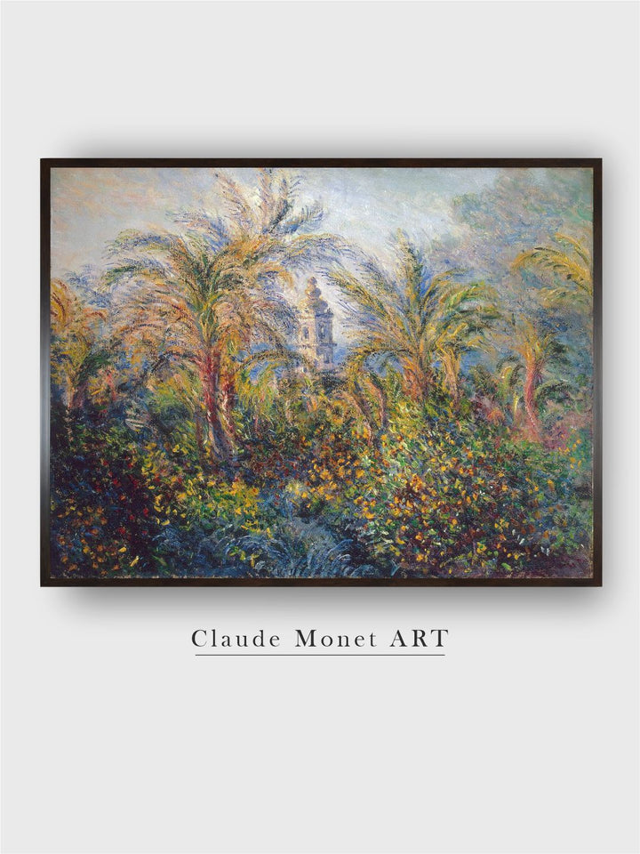 "Green  Yellow Garden in Bordighera Canvas Painting Framed Wall Art''