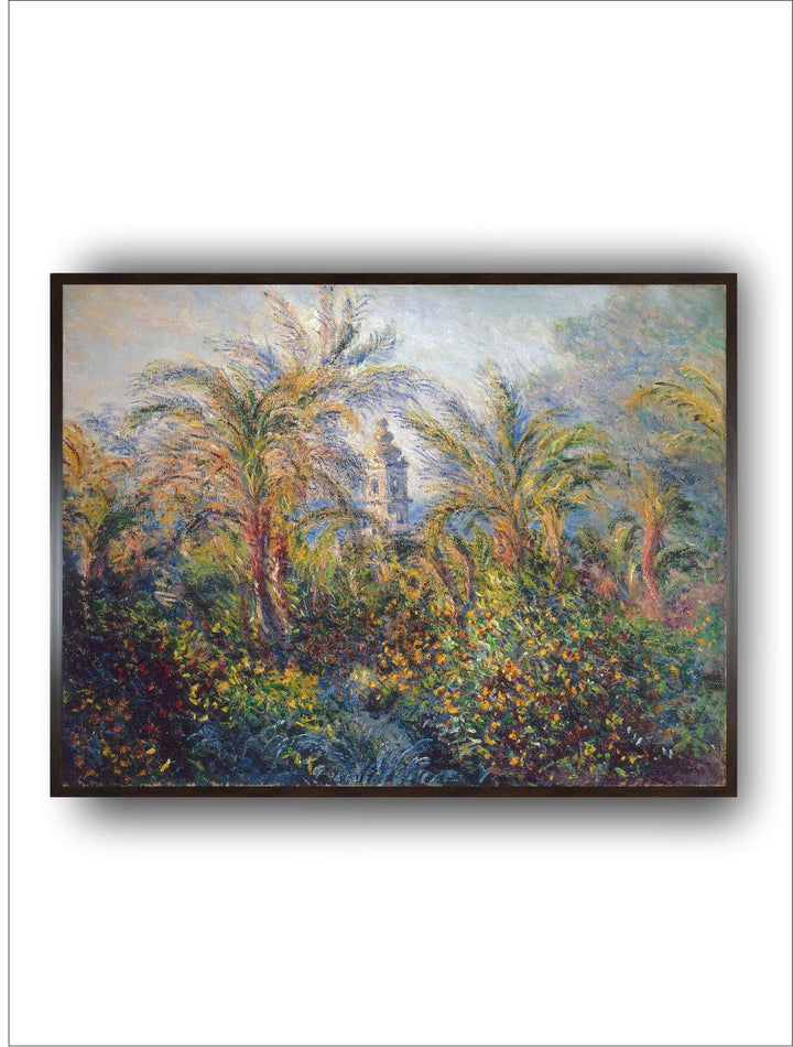 "Green  Yellow Garden in Bordighera Canvas Painting Framed Wall Art''
