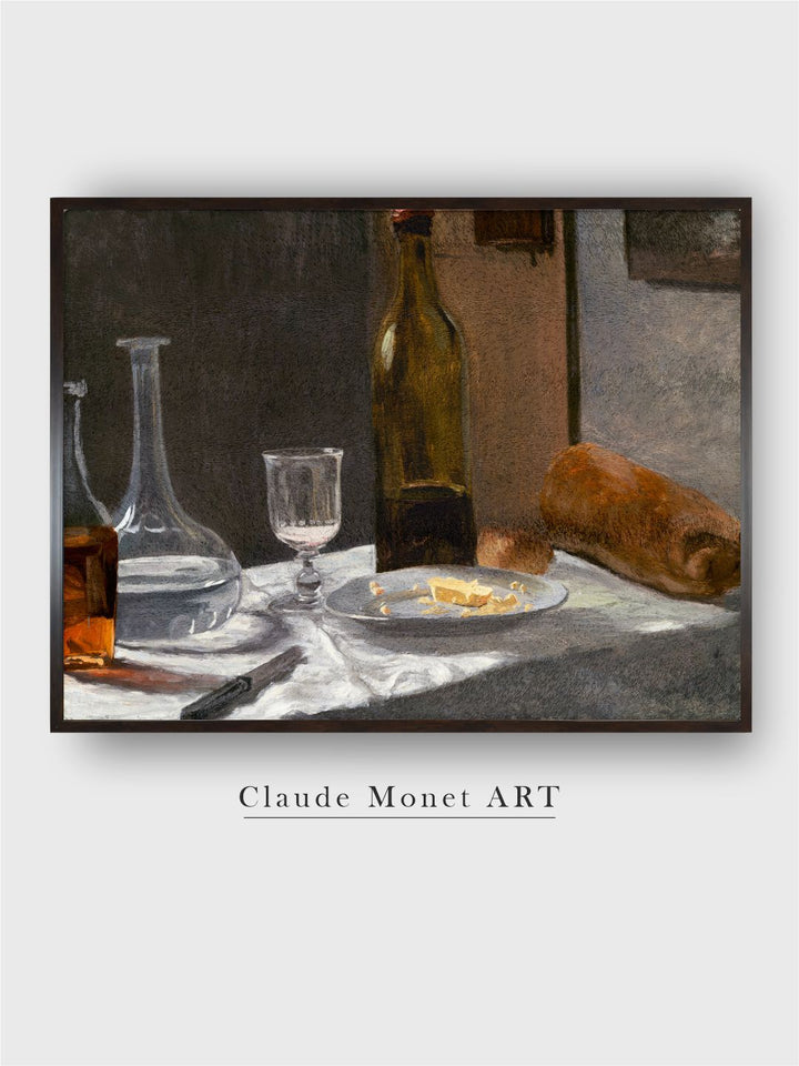 "White & Brown Still Life With Bottles Painted Framed Wall Art''