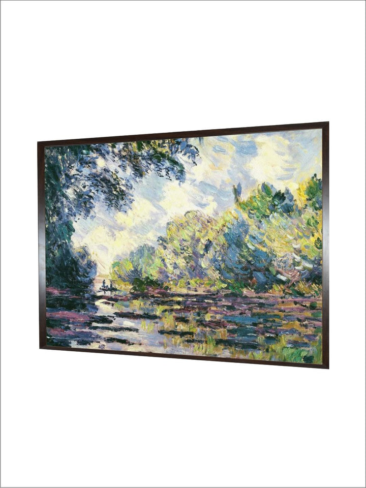 "Green  Blue The Seine at Giverny Wooden Monet Wall Painting''