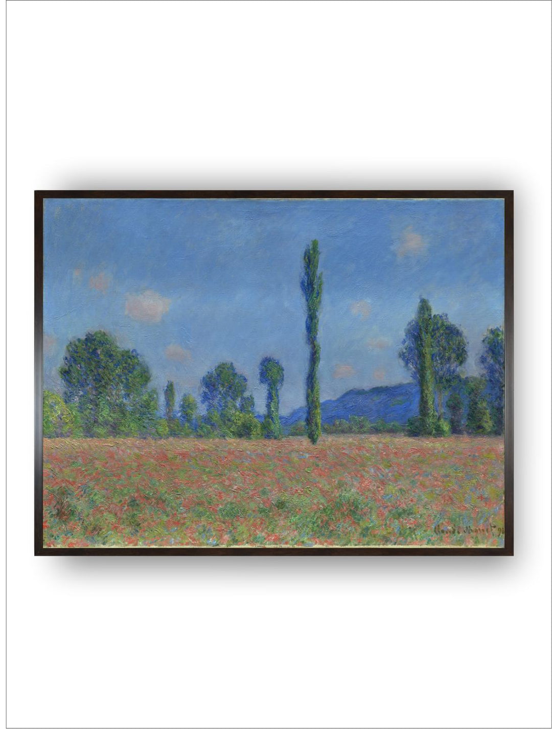 "Blue  Black Floral and Botanical Wooden Painting Framed Wall Art''