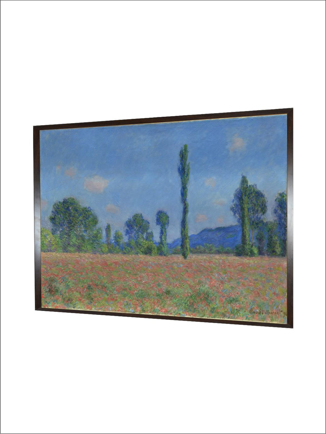 "Blue  Black Floral and Botanical Wooden Painting Framed Wall Art''