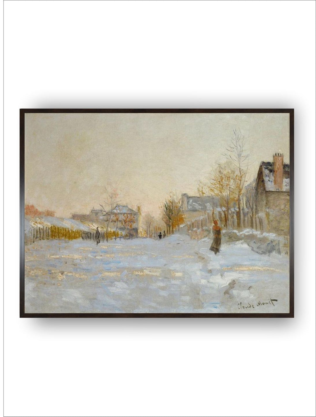 "White  Grey Snow In Argenteuil Framed Painting Wall Art''