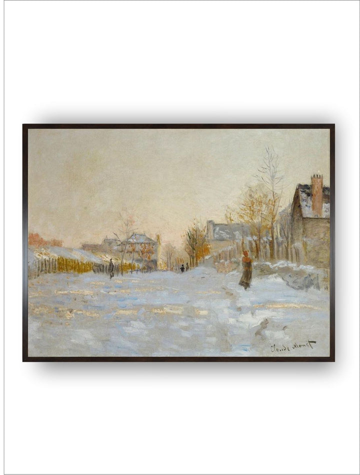 "White  Grey Snow In Argenteuil Framed Painting Wall Art''