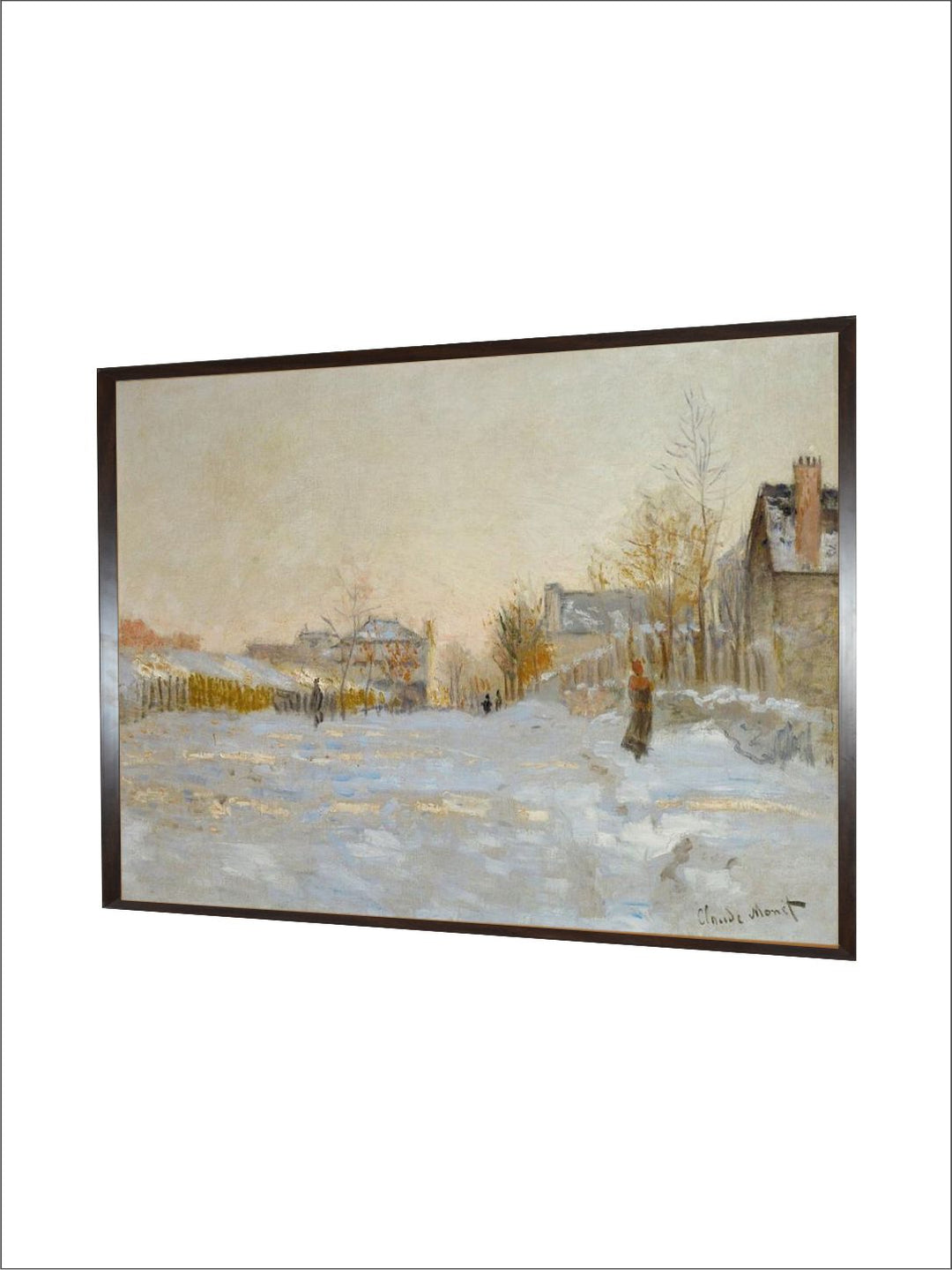"White  Grey Snow In Argenteuil Framed Painting Wall Art''