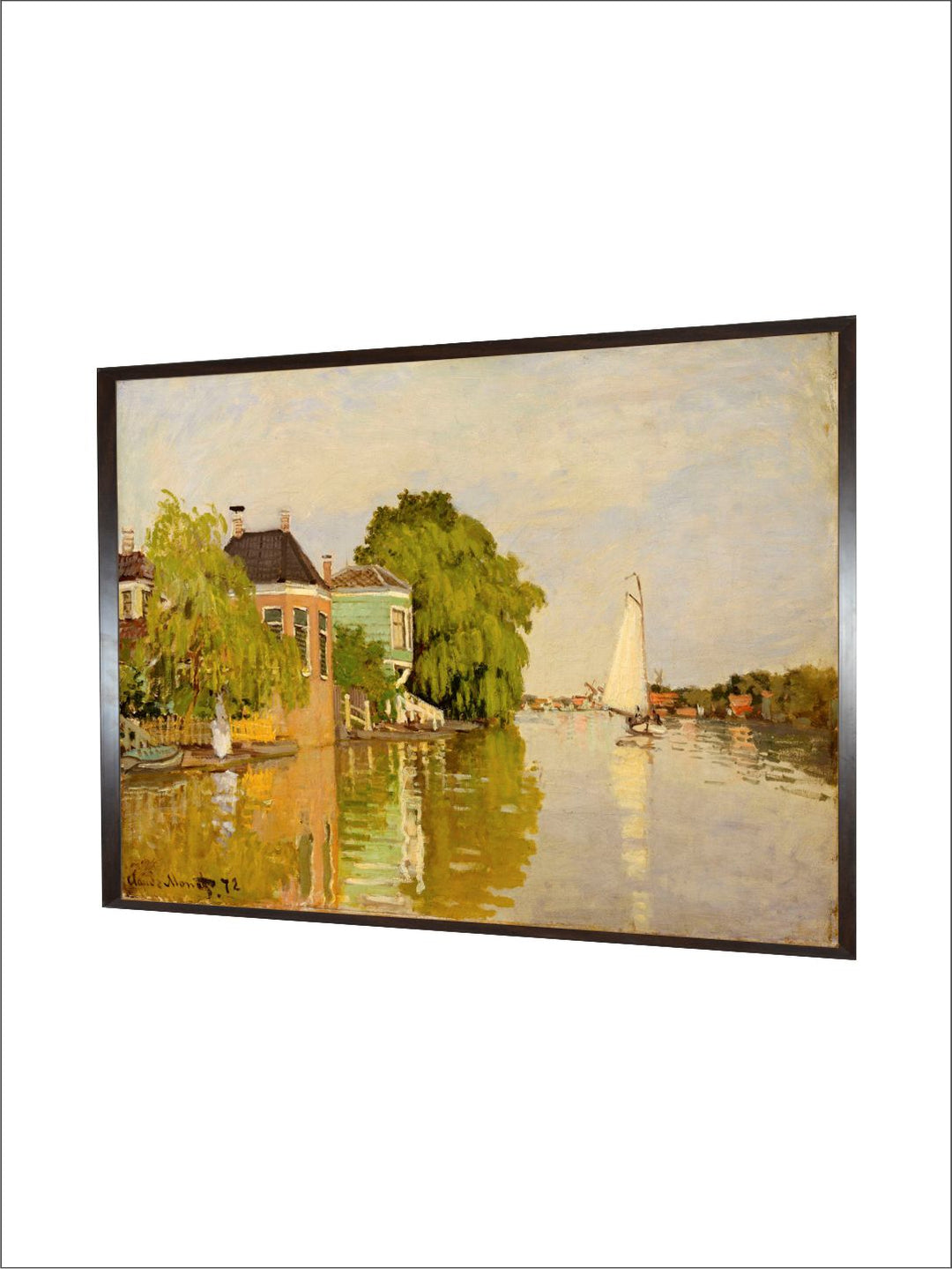 "Beige  Green Landscape at Zaandam IV  Framed Wall Art''