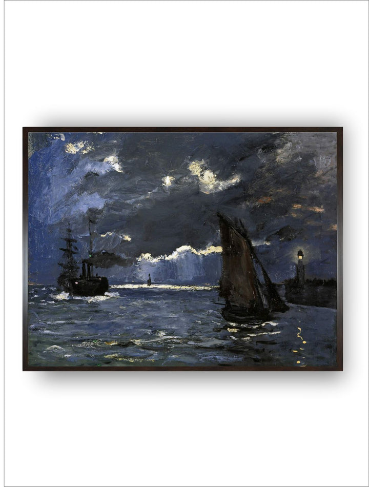 "Blue  Black Painting Wooden Framed Wall Art''