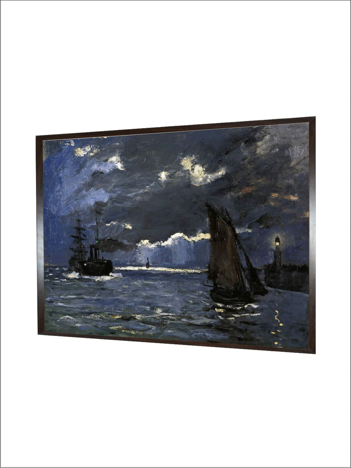 "Blue  Black Painting Wooden Framed Wall Art''