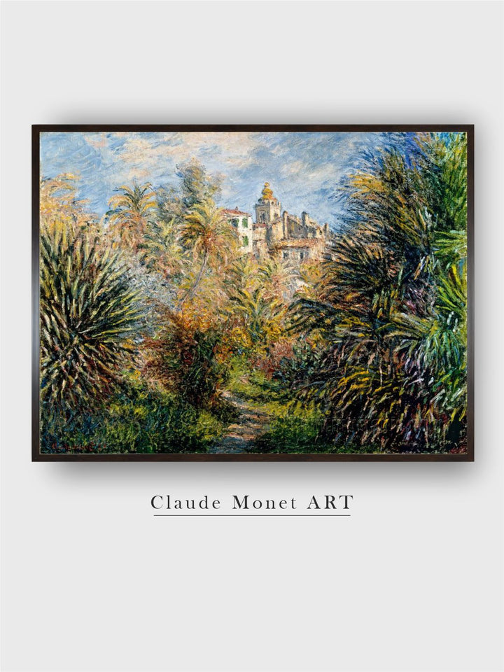 "Green  Blue Jardin De Bordighera Painting Framed Wall Art''
