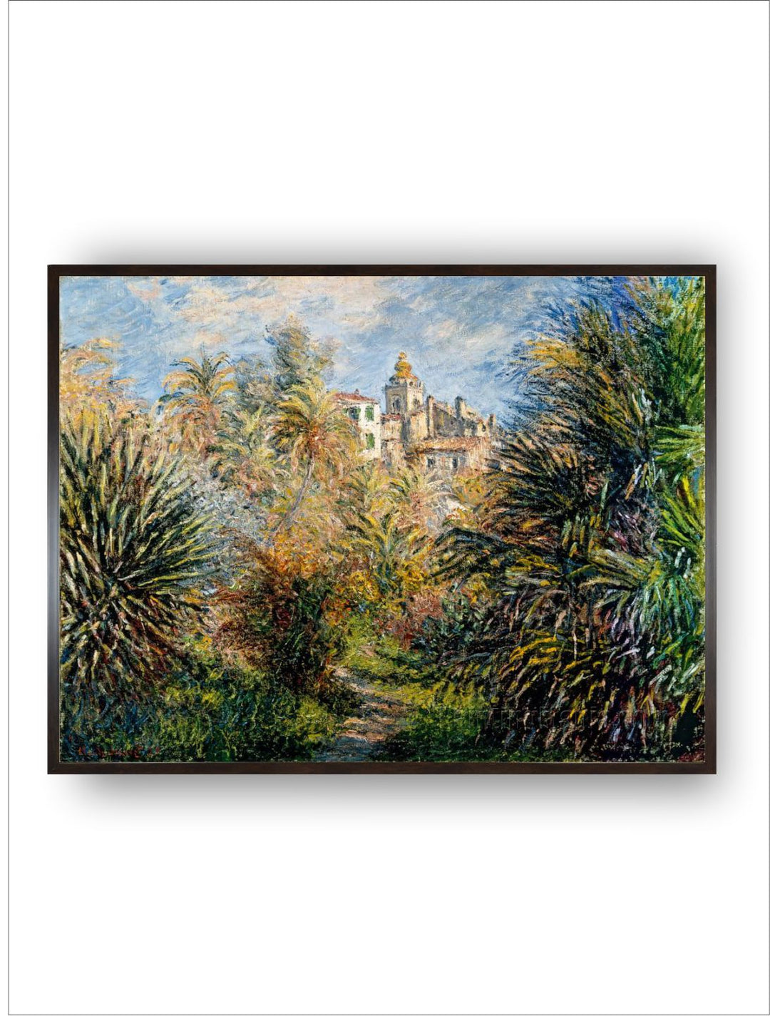 "Green  Blue Jardin De Bordighera Painting Framed Wall Art''