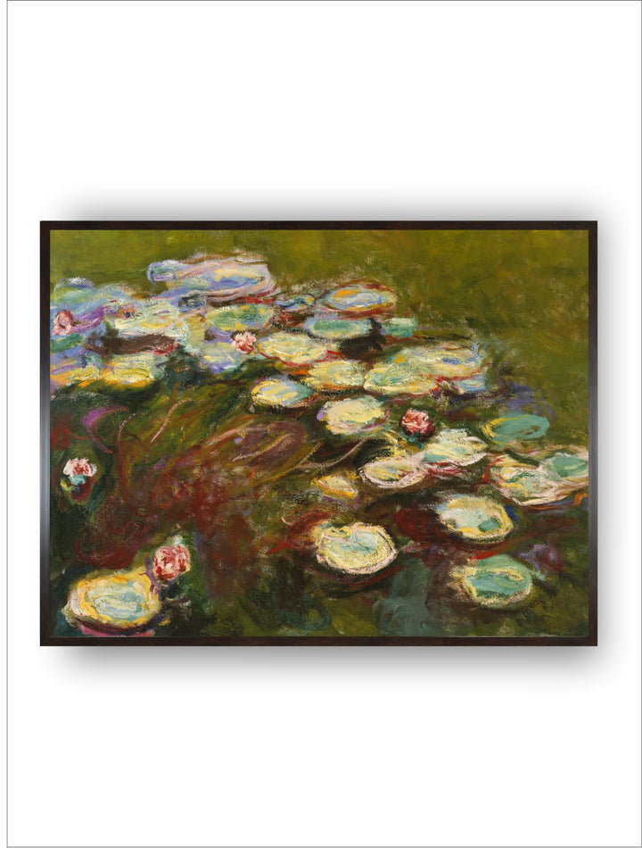 "Green  Yellow Waterlilies Canvas Painting Wall Art''