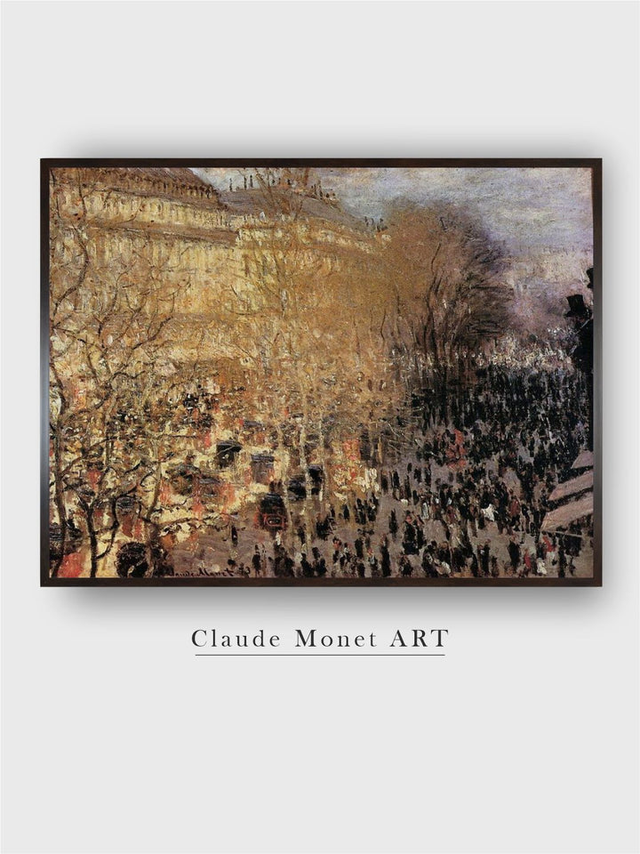 "Beige  Brown Boulevard Des Capucines  Canvas Painting  Wall Art''