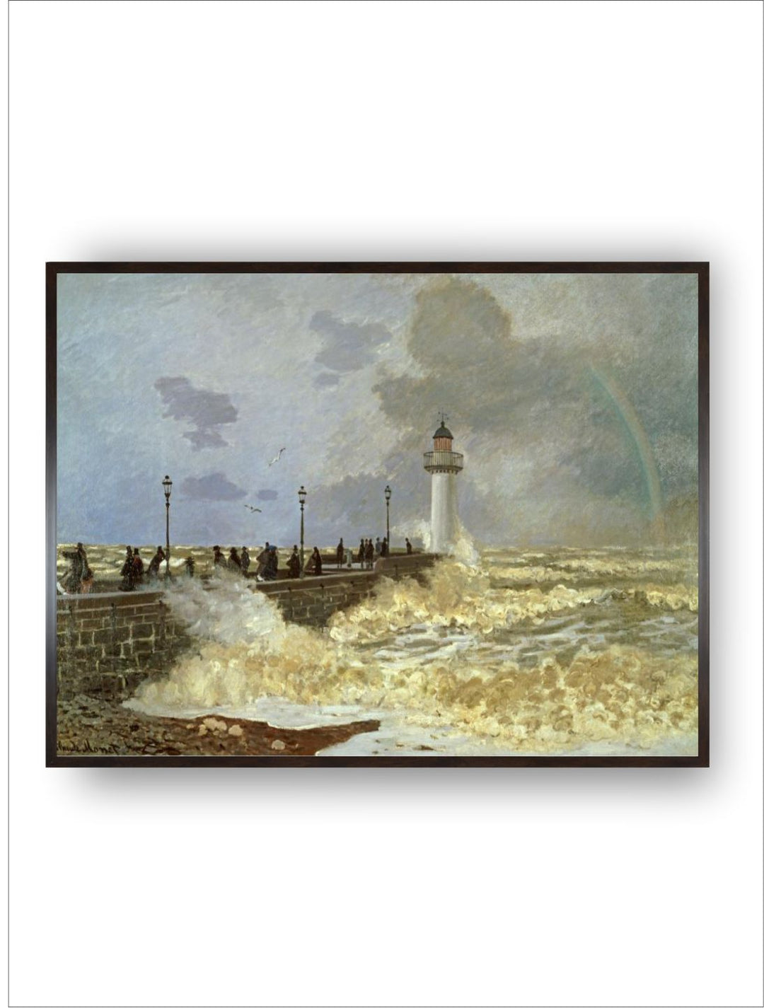 "Beige  Black Painting Framed Wooden Wall Art''