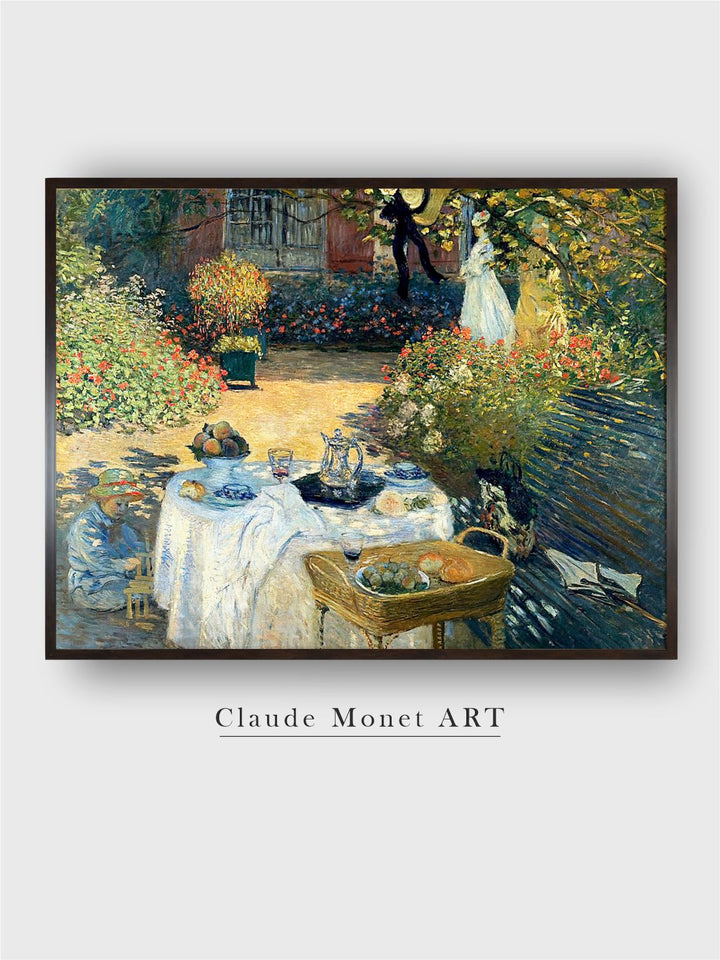 "Green  Black Le Dejeuner Painting Framed Wall Art''