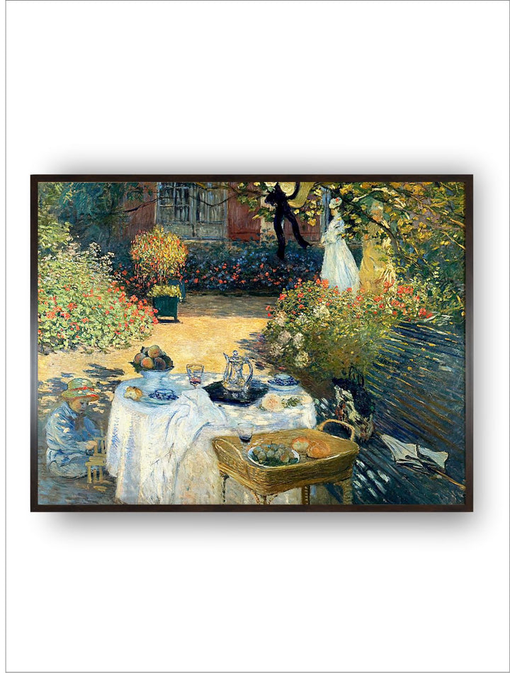 "Green  Black Le Dejeuner Painting Framed Wall Art''
