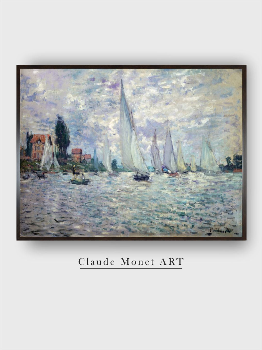 "Blue Regatta In Argenteuil Canvas Painting Wall Art''