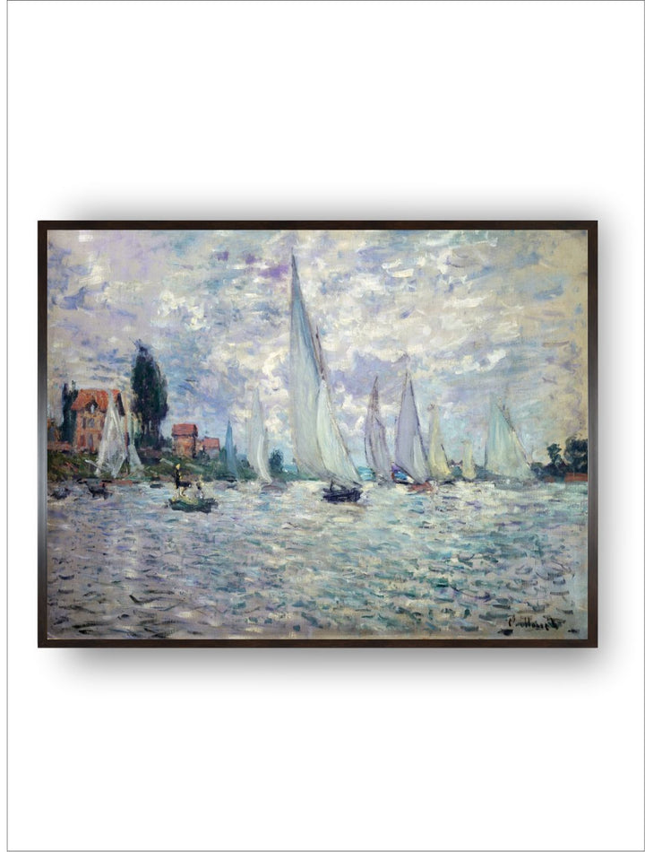 "Blue Regatta In Argenteuil Canvas Painting Wall Art''