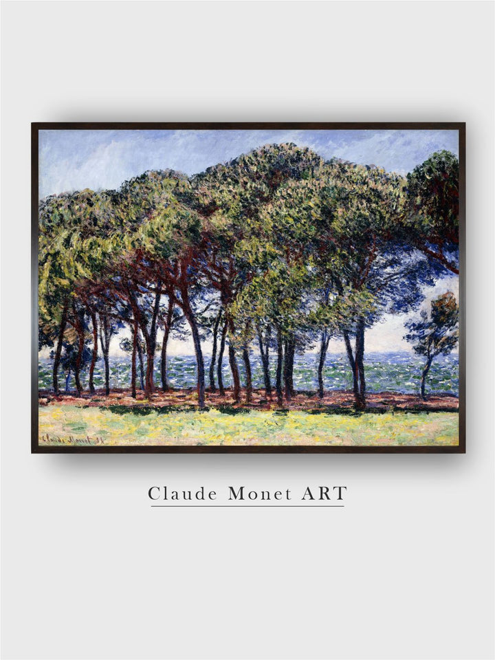 "Green & Blue Pines Painted Wall Art''