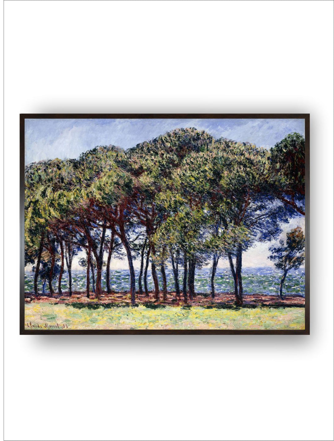 "Green & Blue Pines Painted Wall Art''