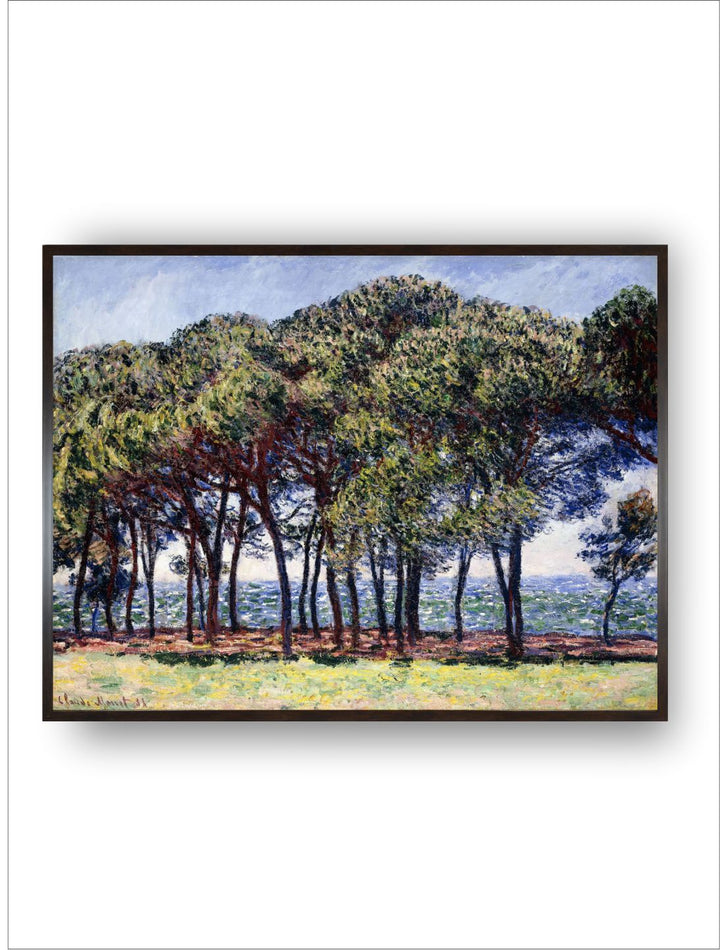 "Green & Blue Pines Painted Wall Art''