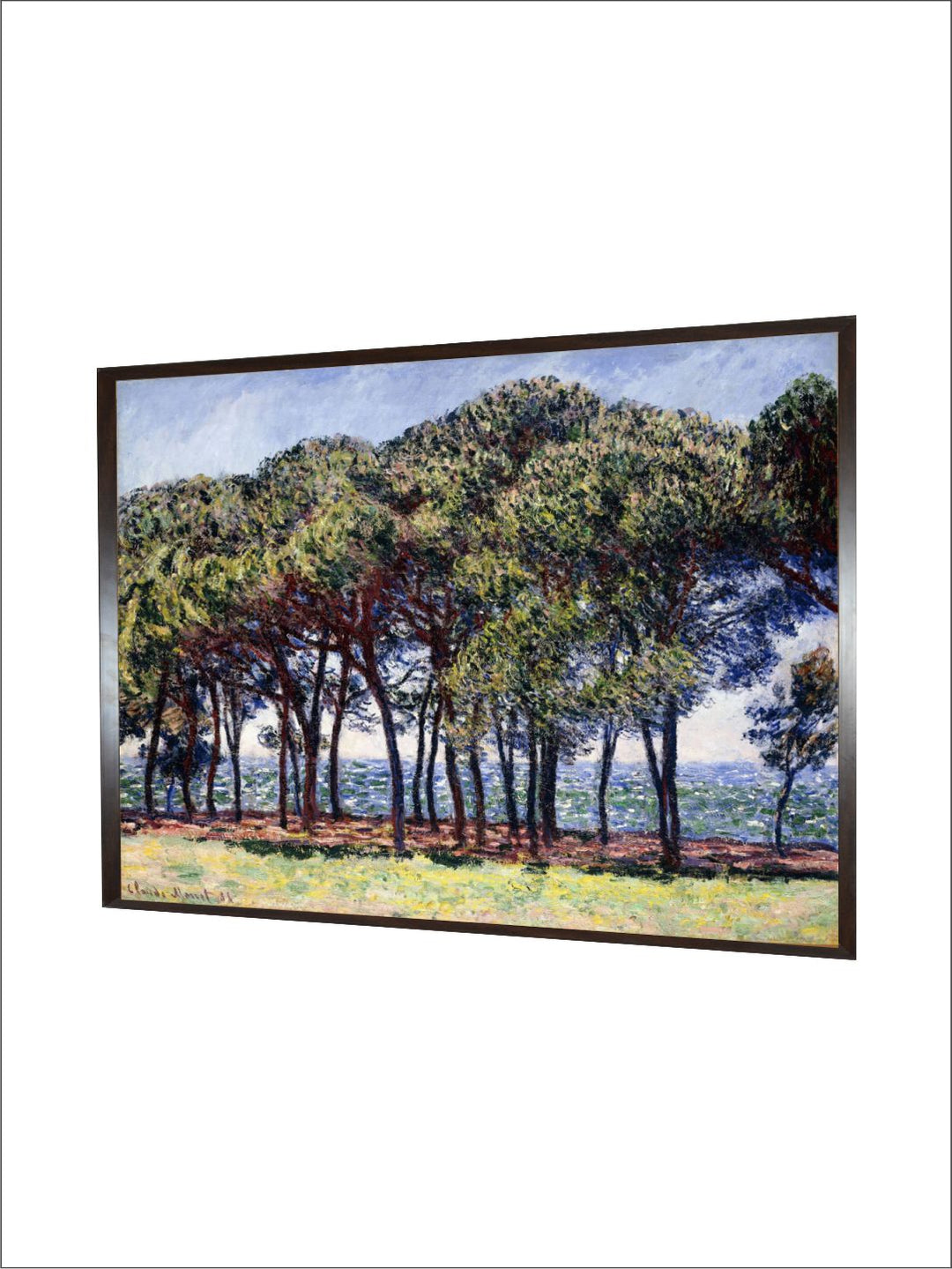 "Green & Blue Pines Painted Wall Art''