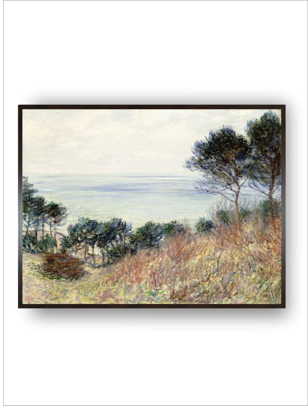 "Blue  Black The Coast of Varengeville Wooden Wall Art''