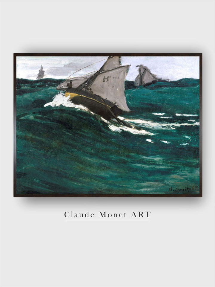 "Green & Grey The Green Wave Painted Framed Wall Art''