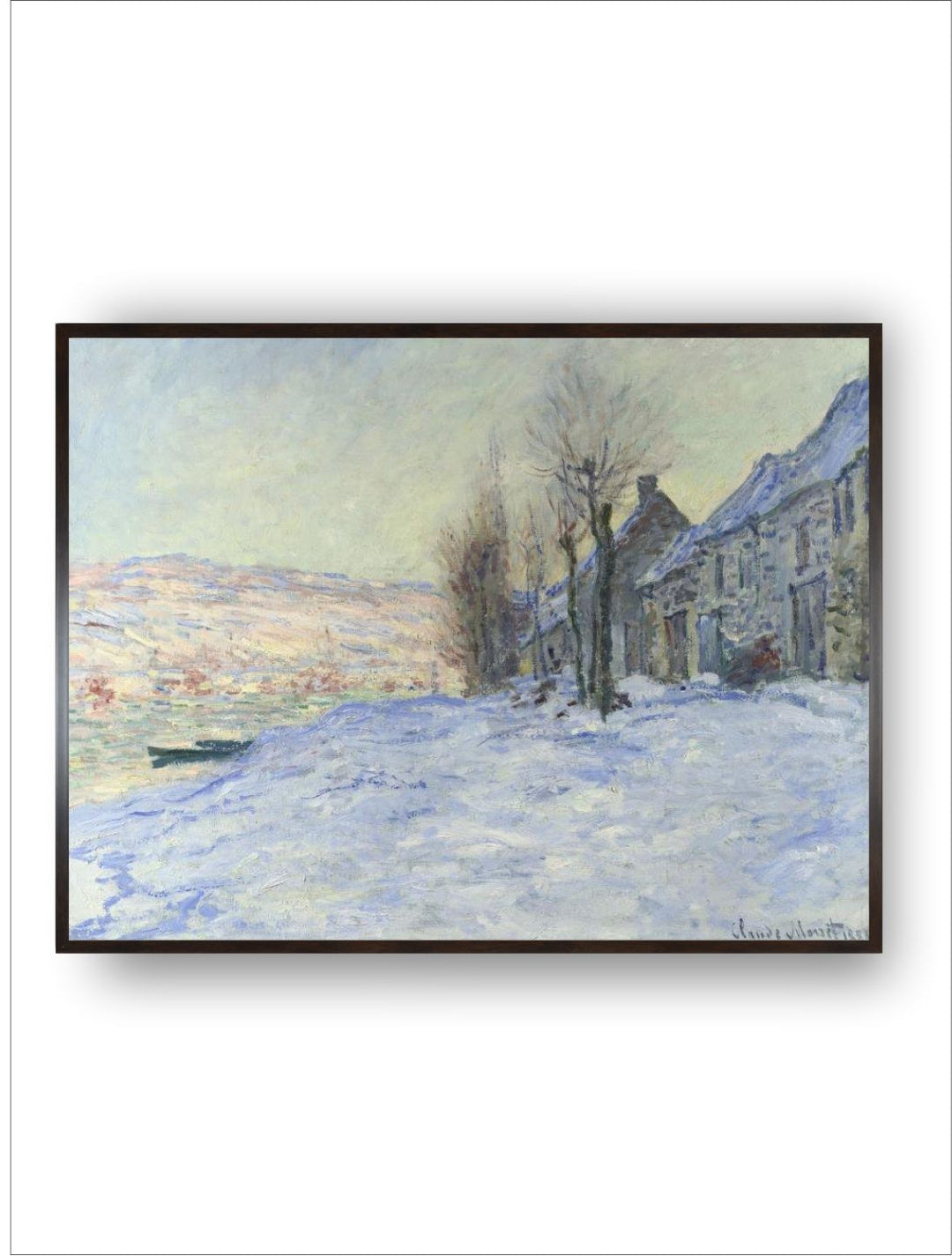 "Beige  Blue Abstract Framed Wall Art''