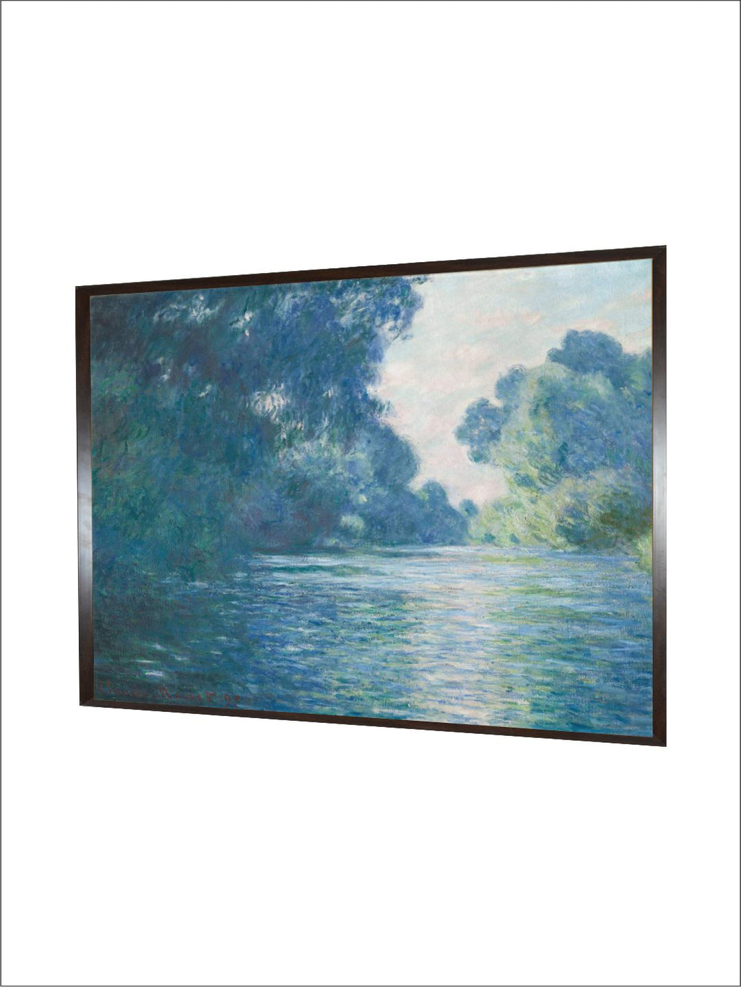 "Blue  white Bras De Seine Prs De Giverny Painting Framed Wall Art''