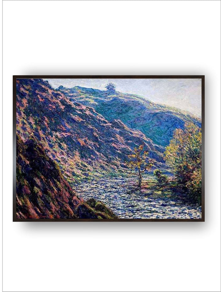 "Blue & Brown Bend in the River by Claude Monet Canvas Painting Wall Art''