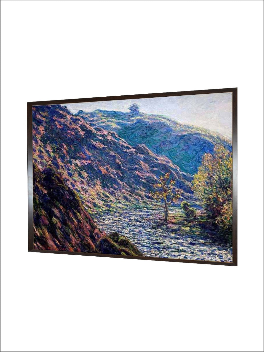 "Blue & Brown Bend in the River by Claude Monet Canvas Painting Wall Art''