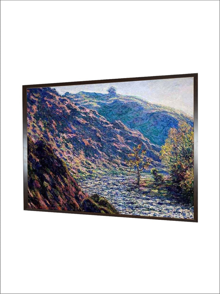 "Blue & Brown Bend in the River by Claude Monet Canvas Painting Wall Art''