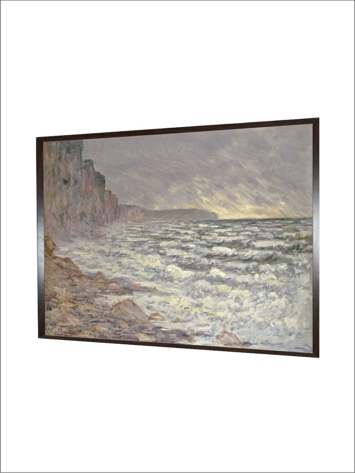"Grey  White The Sea At Fecamp Printed Painting Framed Wall Art''
