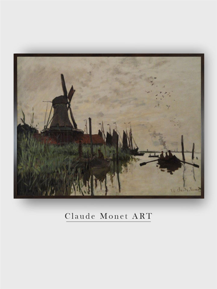 "Brown  Black Windmill at Zaandam Framed Wall Art''