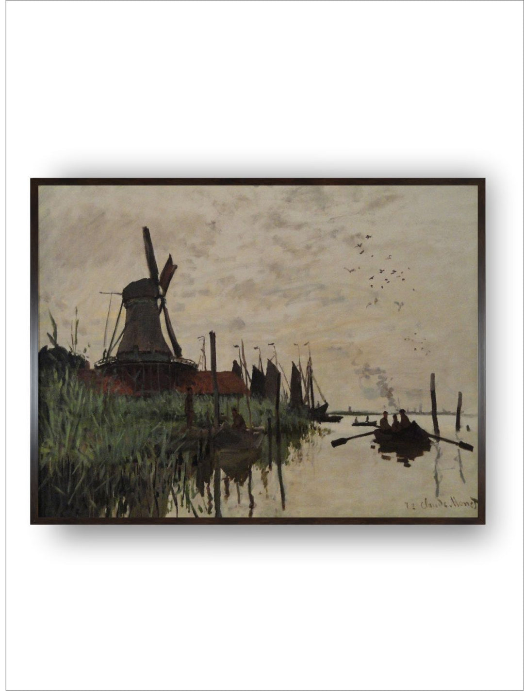 "Brown  Black Windmill at Zaandam Framed Wall Art''