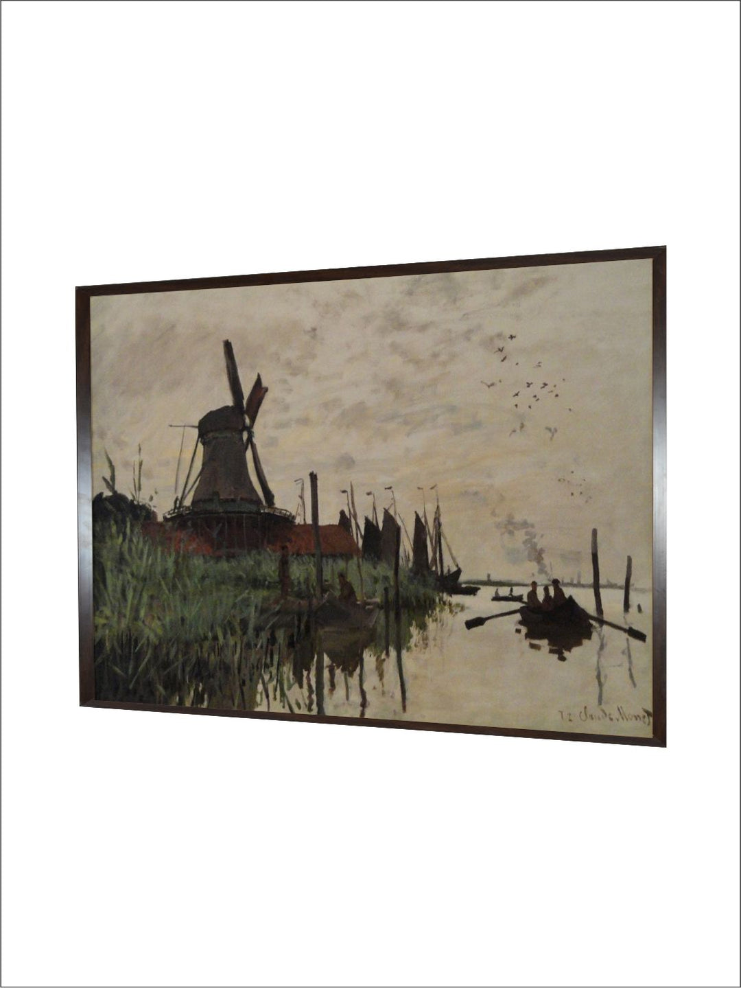 "Brown  Black Windmill at Zaandam Framed Wall Art''