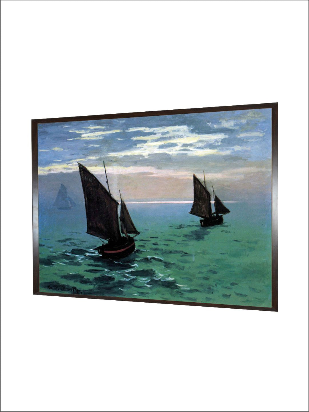 "Blue  Green Le Havre Wooden Wall Art''