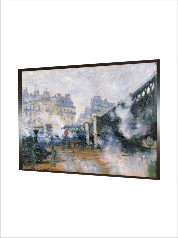 "Green & White Gare Saint-Lazare Painted Framed Wall Art''
