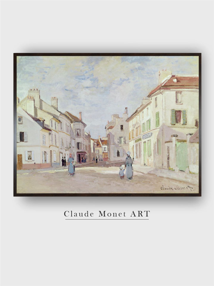 "Off-White  Brown Rue De La Chaussee Painting Framed Wall Art''