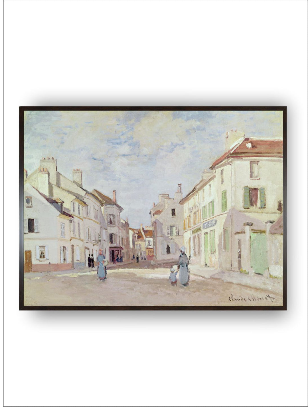 "Off-White  Brown Rue De La Chaussee Painting Framed Wall Art''