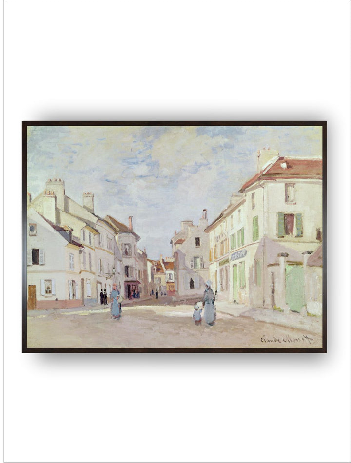"Off-White  Brown Rue De La Chaussee Painting Framed Wall Art''