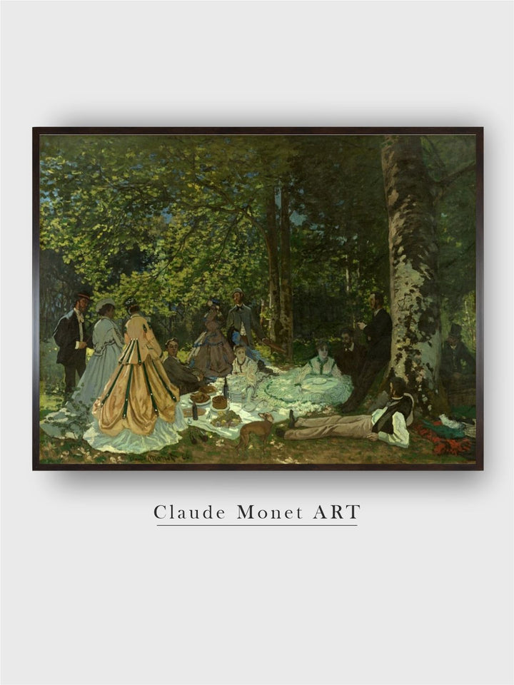 "Green Abstract The Picnic Canvas Painting Wall Art''