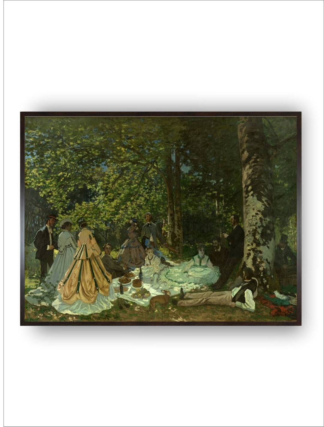 "Green Abstract The Picnic Canvas Painting Wall Art''