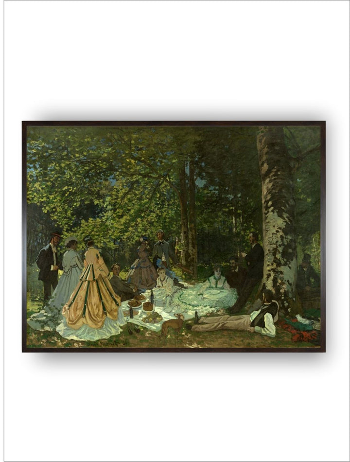"Green Abstract The Picnic Canvas Painting Wall Art''