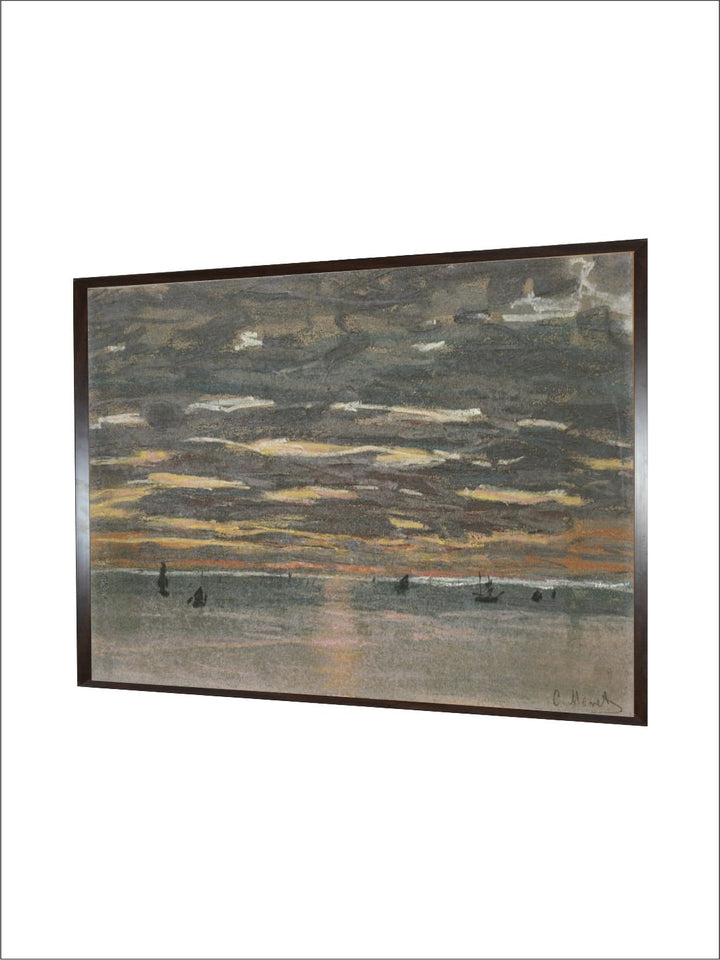 "Beige Sunset At Sea By Painted Wall Art''