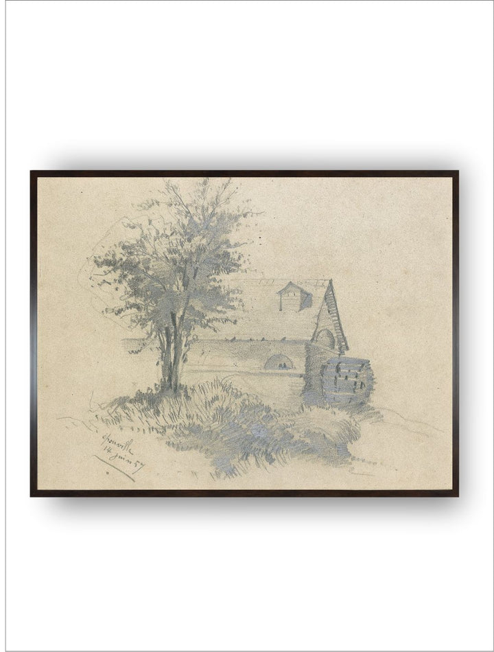 "Beige  Grey Abstarct Wooden Painting Framed Wall Art''