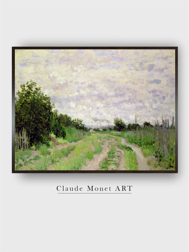 "Green  Lavender Landscape Canvas Painting  Wall Art''