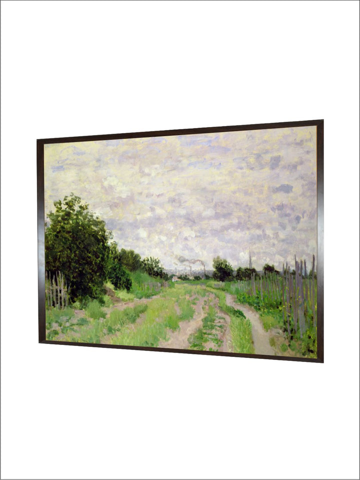 "Green  Lavender Landscape Canvas Painting  Wall Art''