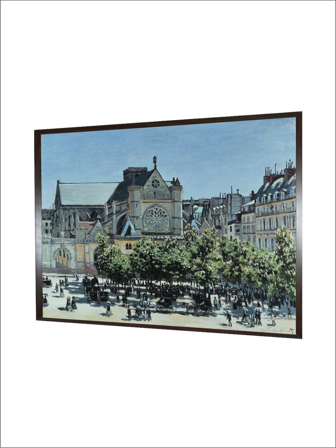 "Blue  Grey Abstract Wooden Framed Wall Art''